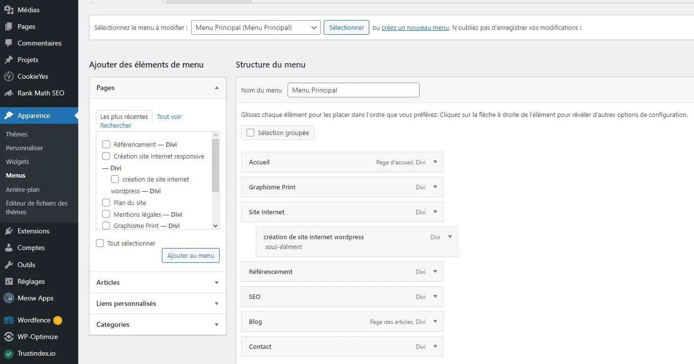creer un menu dans wordpress creer un menu dans wordpress